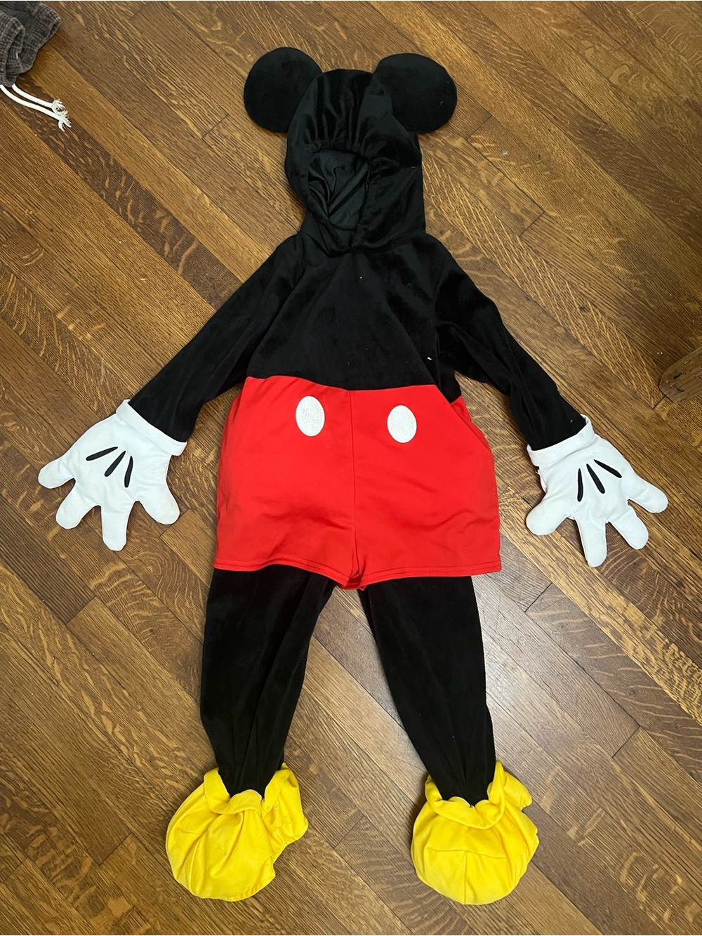Classic Black and Red Mouse Kids Costume with Yellow Shoe Covers